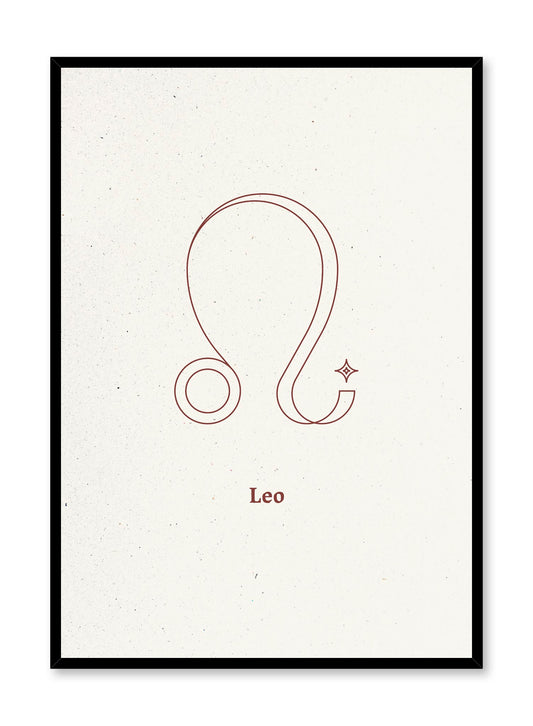 Minimalist celestial illustration poster by Opposite Wall with Leo symbol