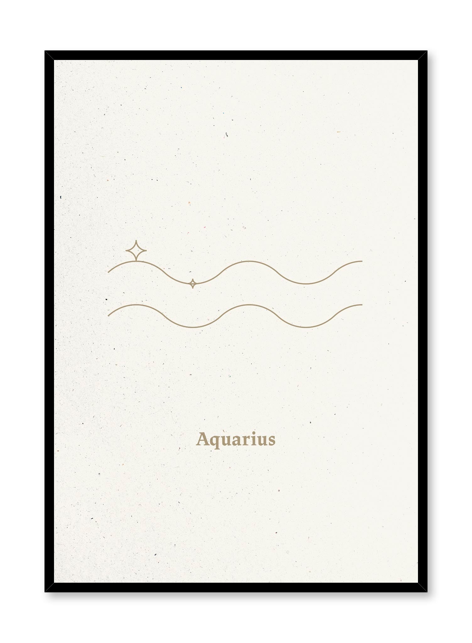 Minimalist celestial illustration poster by Opposite Wall with Aquarius symbol