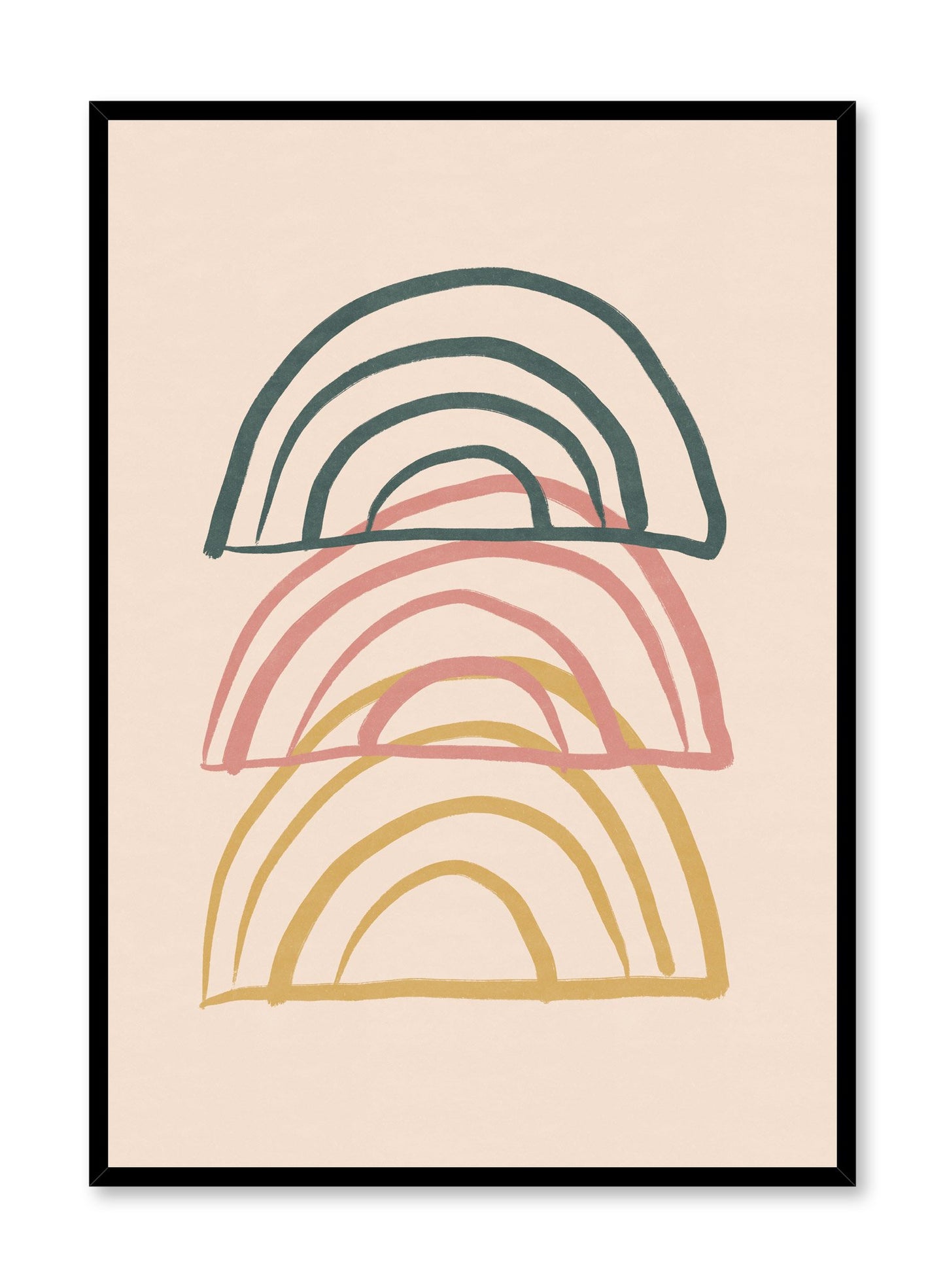 Modern minimalist poster by Opposite Wall with abstract design of Deconstructed Rainbow by Toffie Affichiste