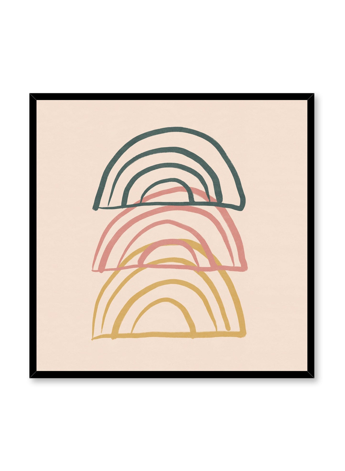 Modern minimalist poster by Opposite Wall with abstract design of Deconstructed Rainbow by Toffie Affichiste in square format