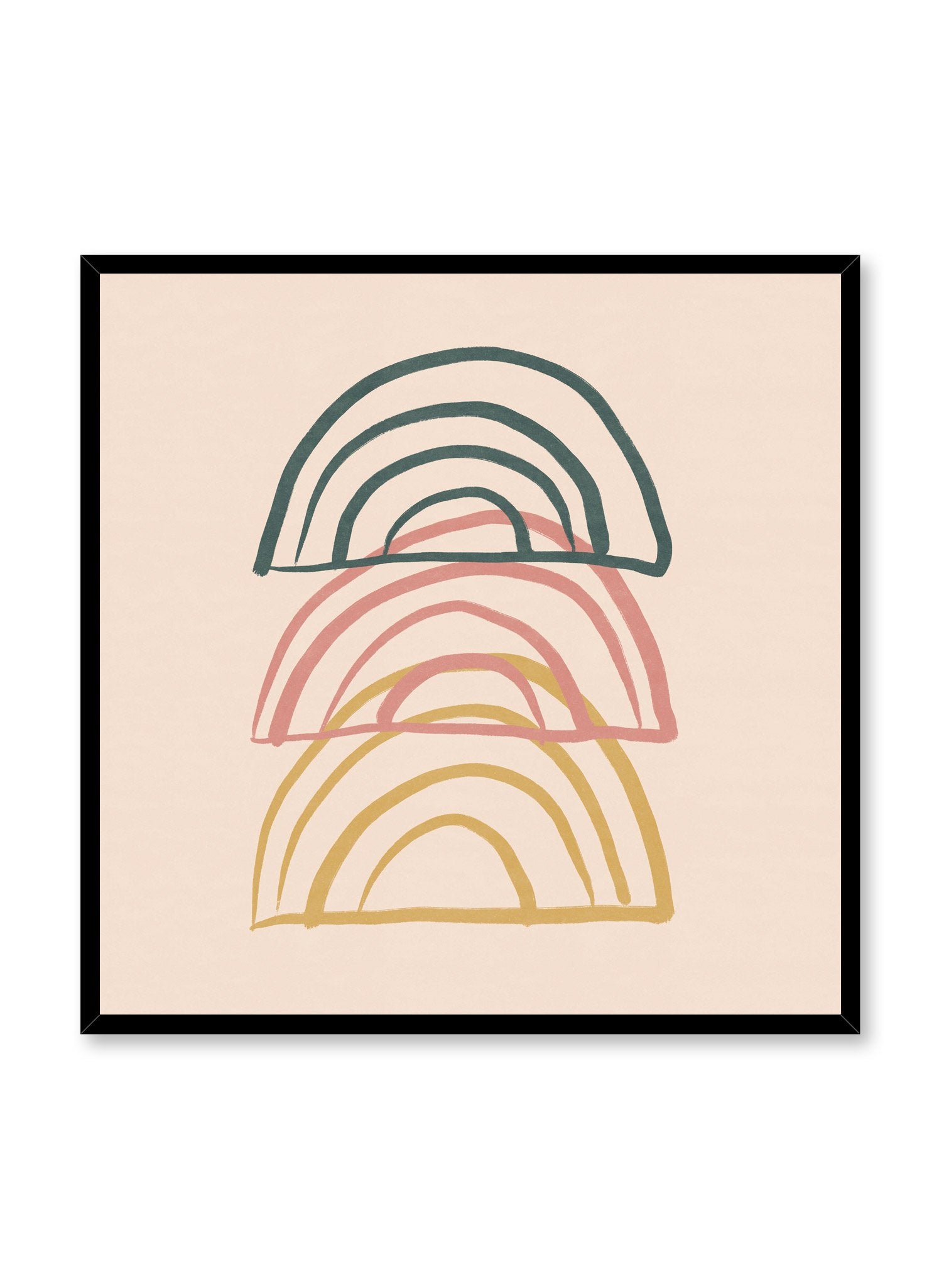 Modern minimalist poster by Opposite Wall with abstract design of Deconstructed Rainbow by Toffie Affichiste in square format