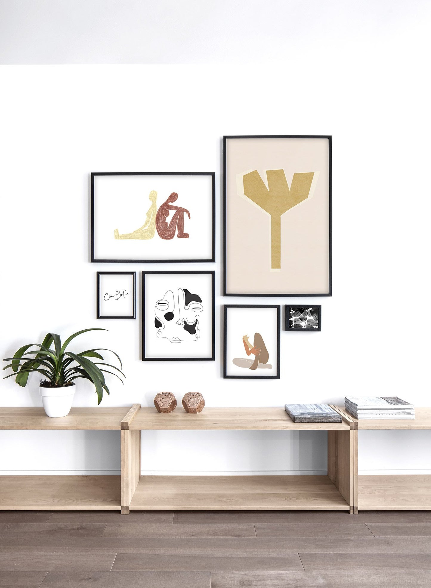Modern minimalist colourful sketch illustration poster by Opposite Wall - Yin and Yang - Lifestyle Gallery - Living Room