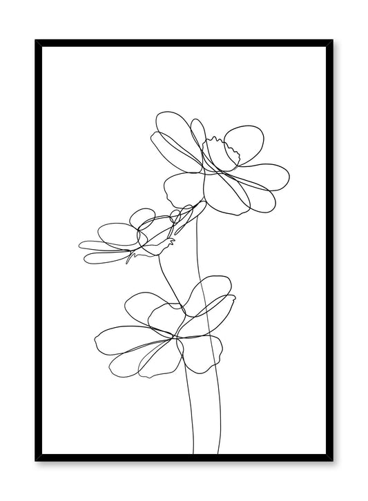 Modern minimalist delicate line art poster by Opposite Wall - Pretty Petals