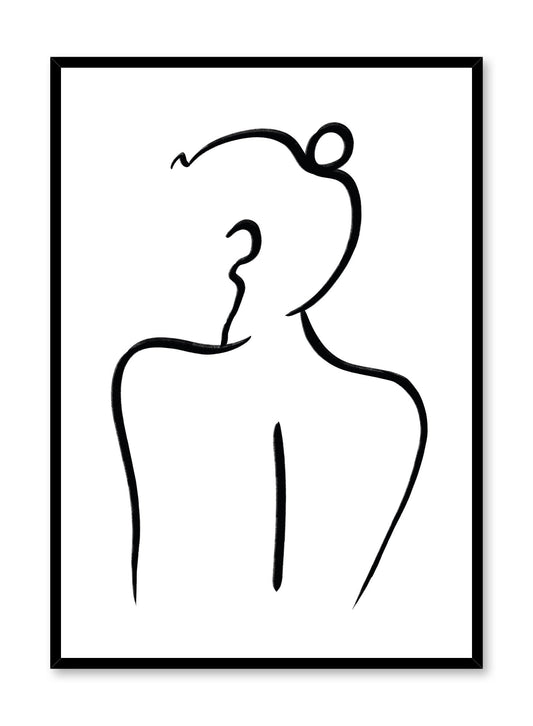 Modern minimalist poster by Opposite Wall with feminine line art - Over the Shoulder