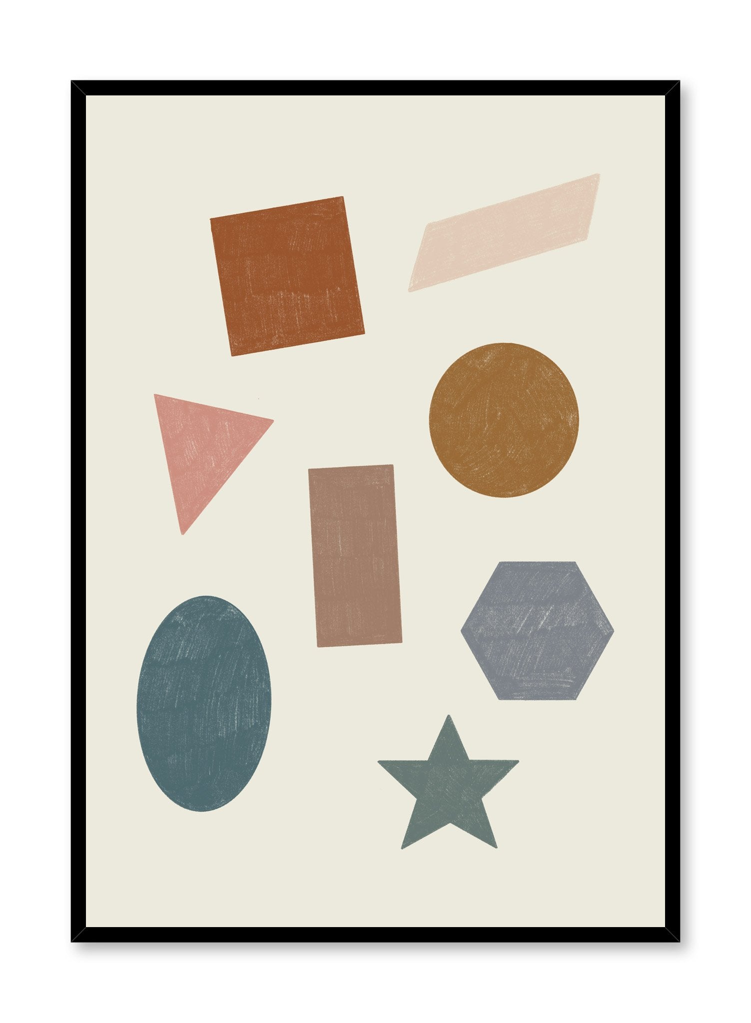 Kids nursery poster by Opposite Wall with drawings of shapes