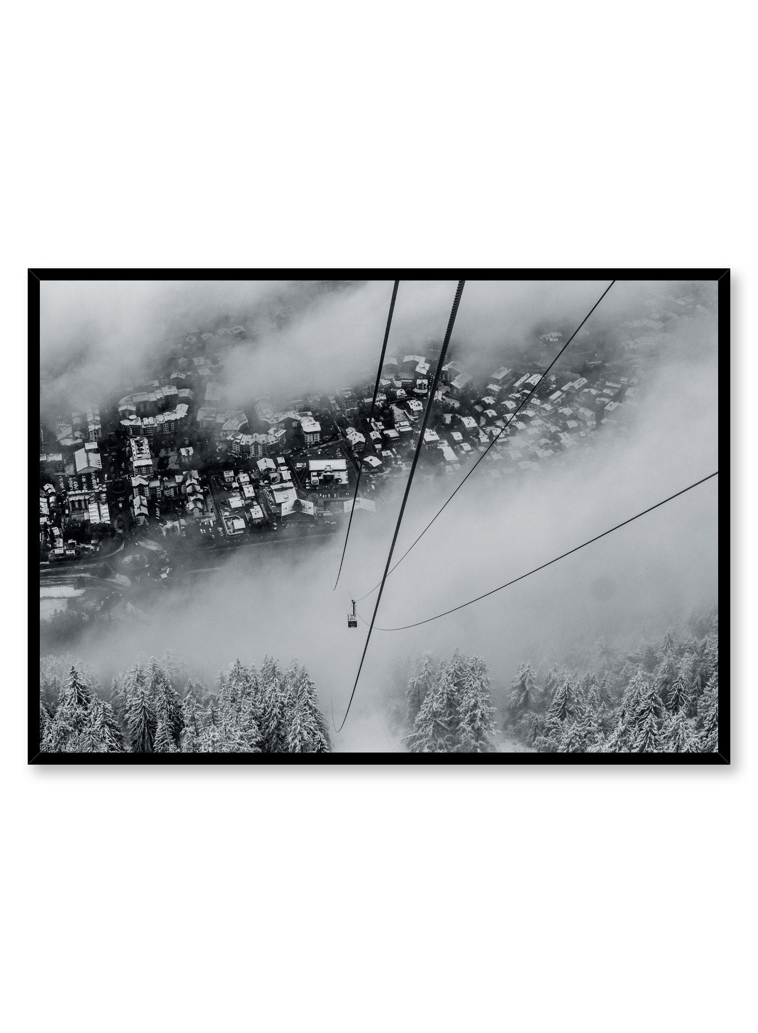 Landscape photography poster by Opposite Wall with ski lift gondola