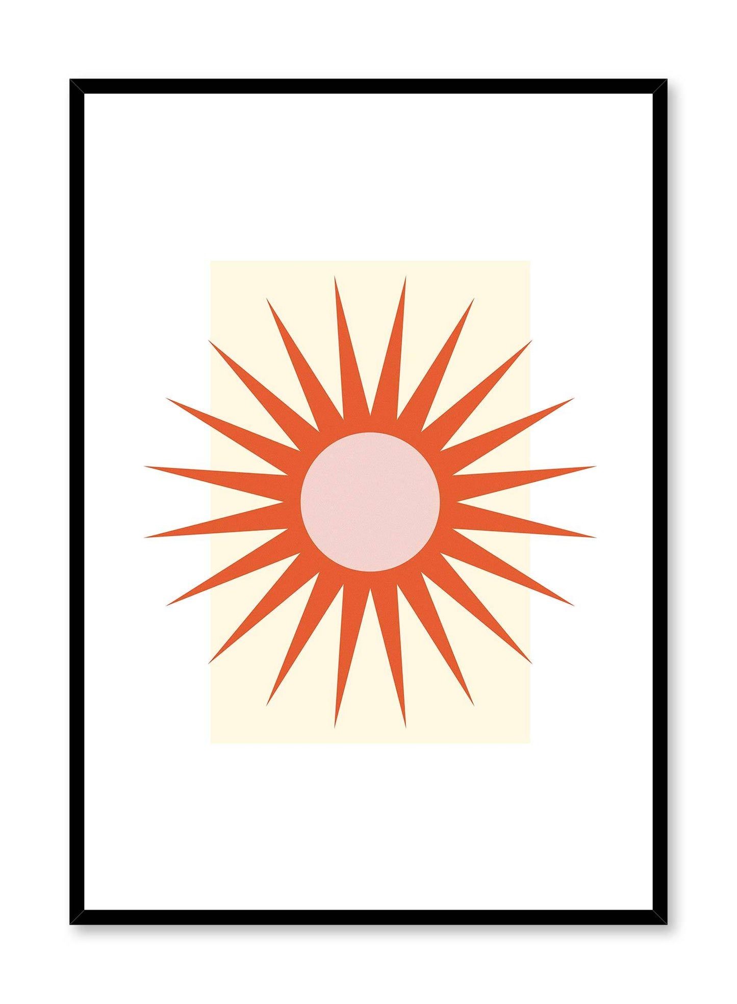 Minimalist Sun is a minimalist illustration poster of a blazing sun by Opposite Wall.