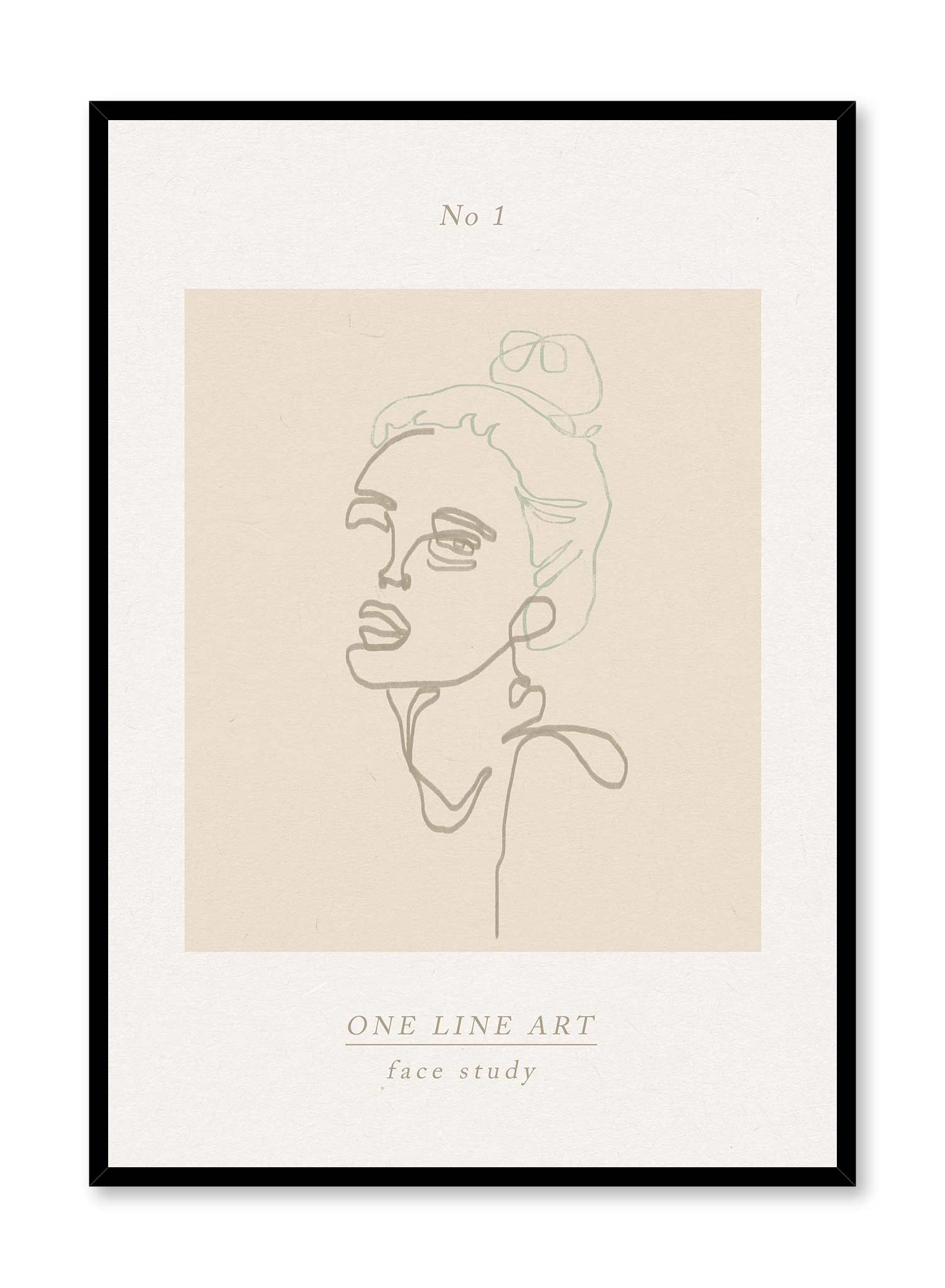Wink is a line art illustration of a woman in a bun winking at the observer by Opposite Wall.