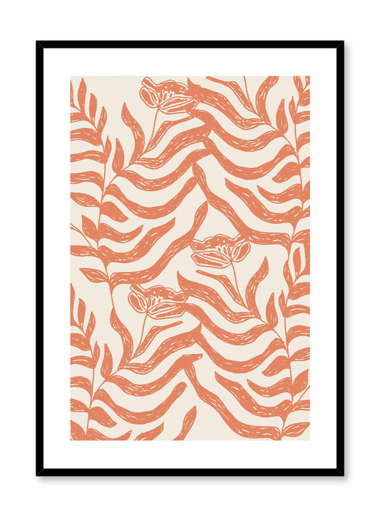 Floral Reef is a vector illustration of a bush of bright orange flowers by Opposite Wall.
