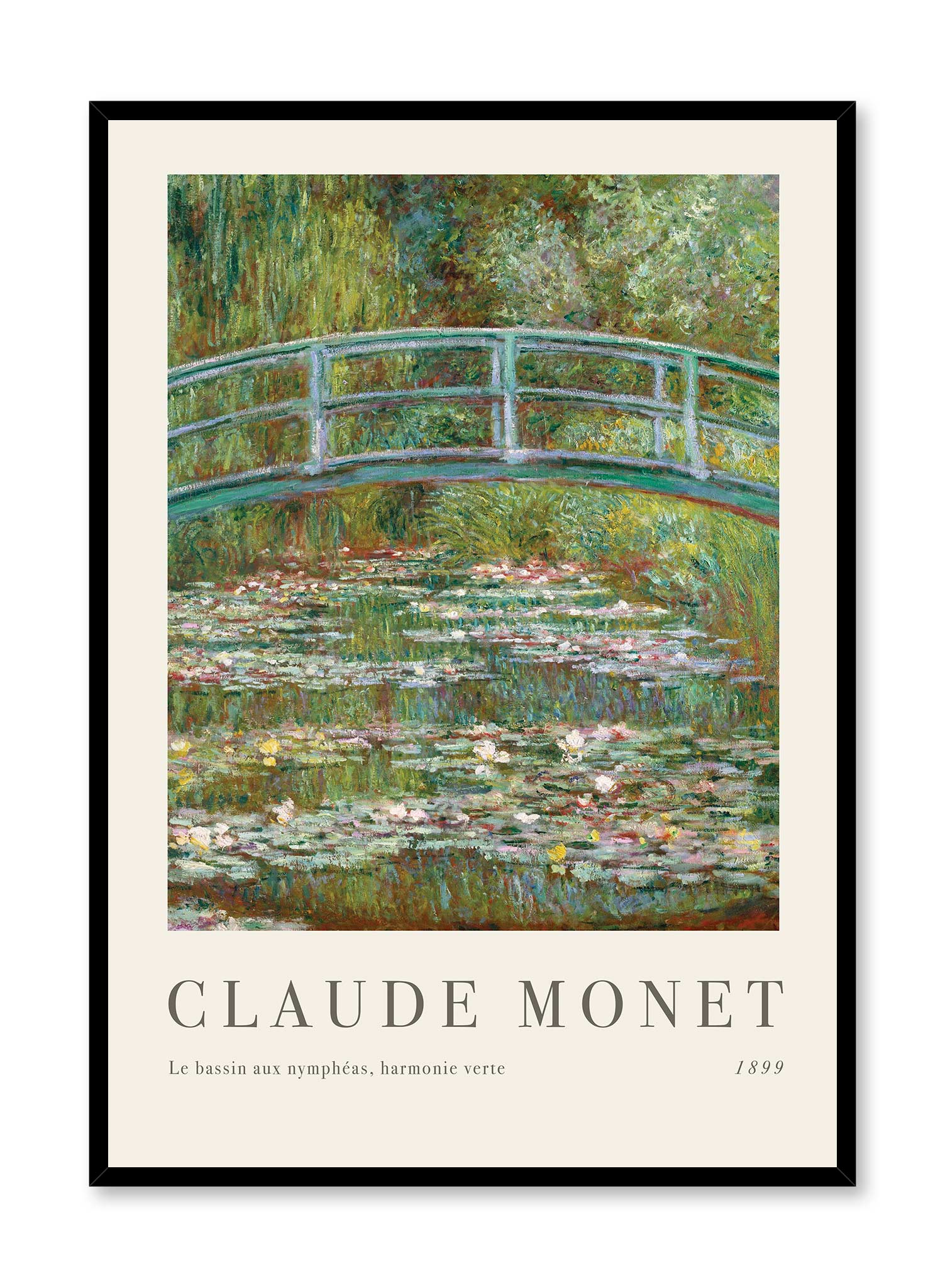 Bridge over a Pond of Water Lilies is a minimalist artwork by Opposite Wall of Claude Monet's Le bassin aux nymphéas, harmonie verte from 1889. 