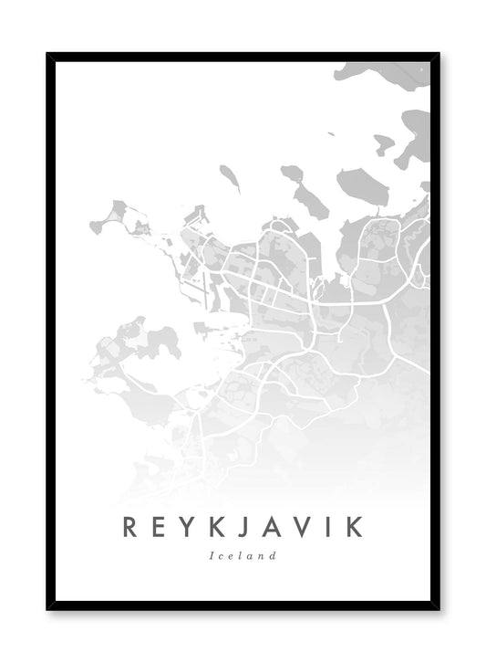 Reykjavik Map, Poster | Oppositewall.com