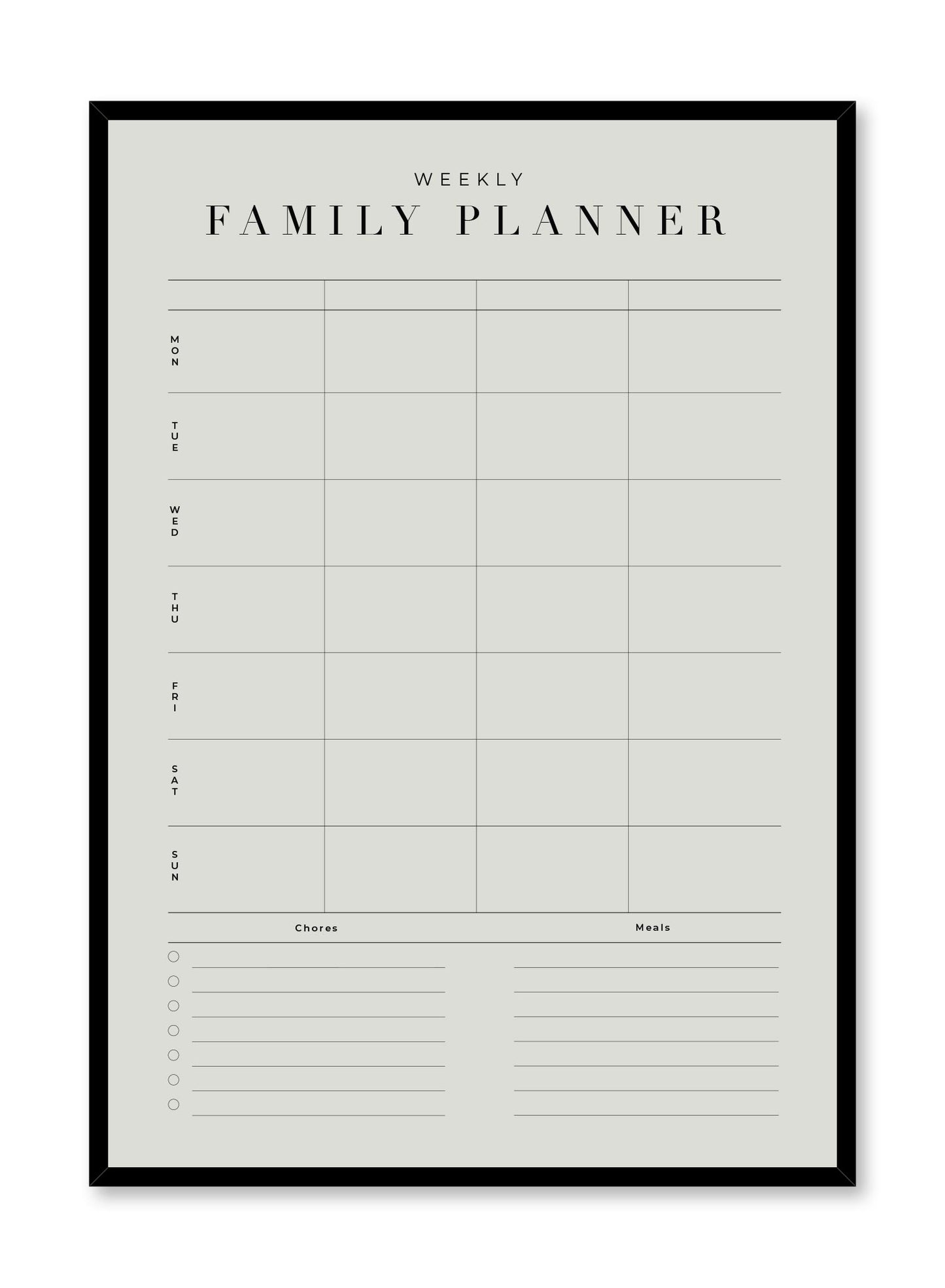 Agenda familial, Planificateur