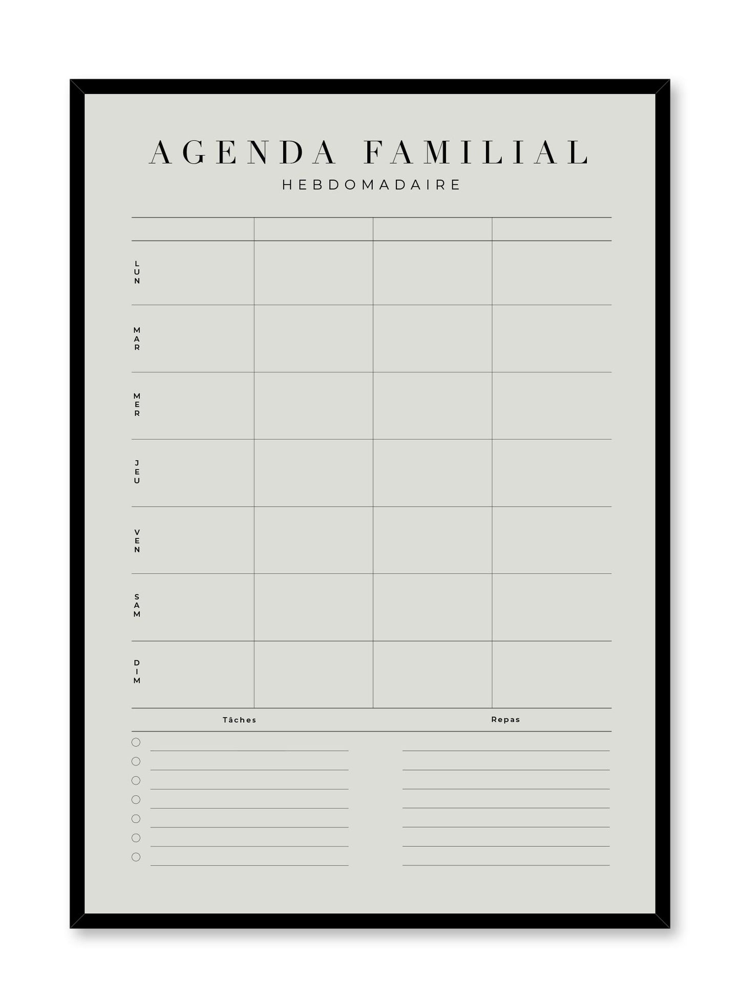 Agenda familial, Planificateur