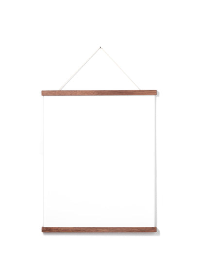 Scandinavian dark oak poster wall hanger by Opposite Wall - Front of the poster hanger - Size 16 inches
