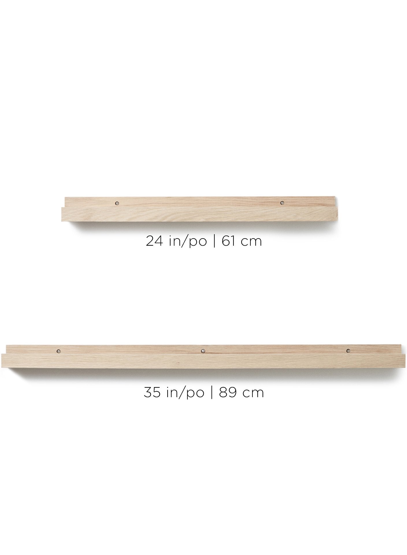 Solid Oak Wall Shelf, 35 in | 89 cm