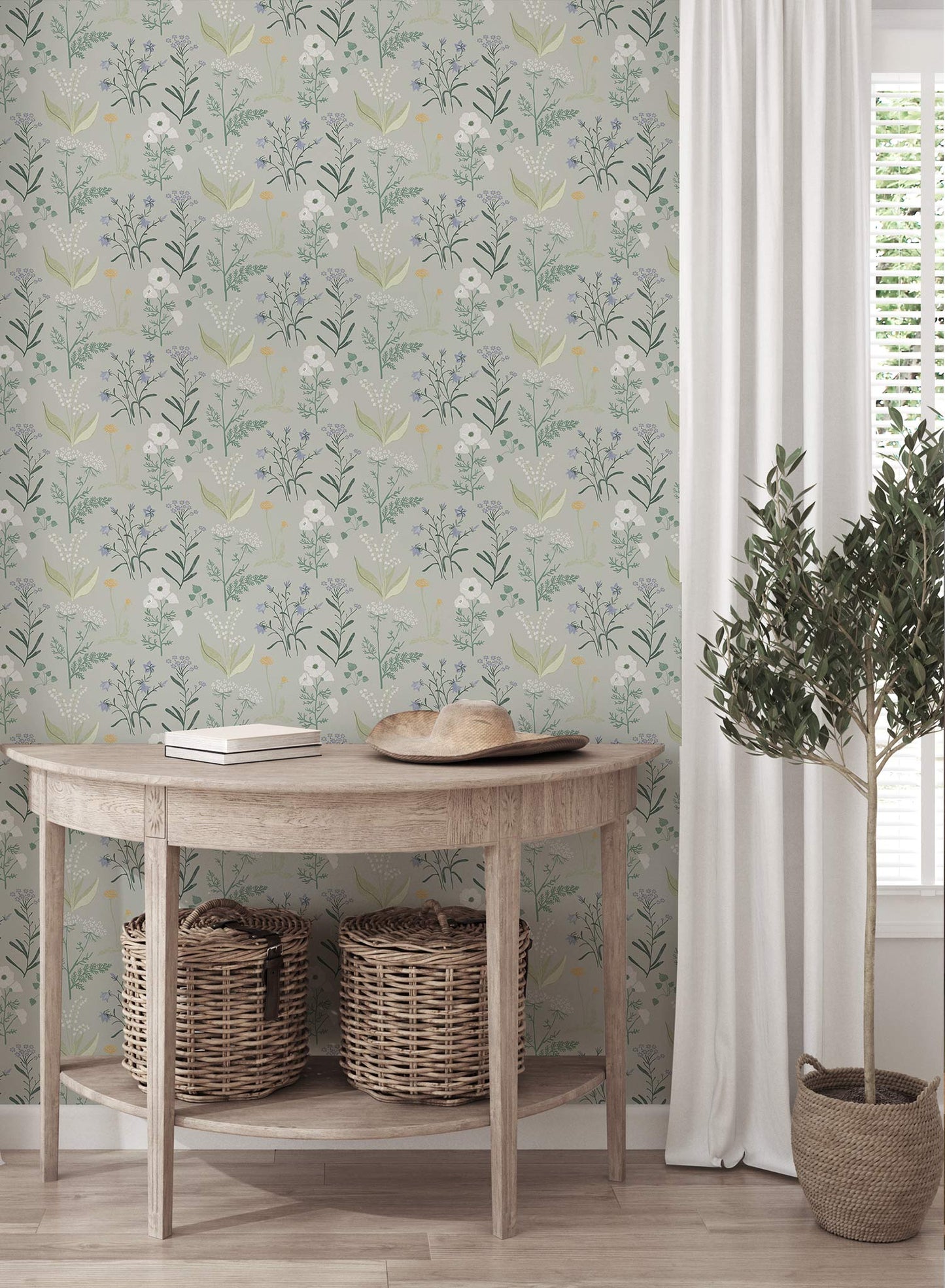 Fleurs sauvages, Papier peint