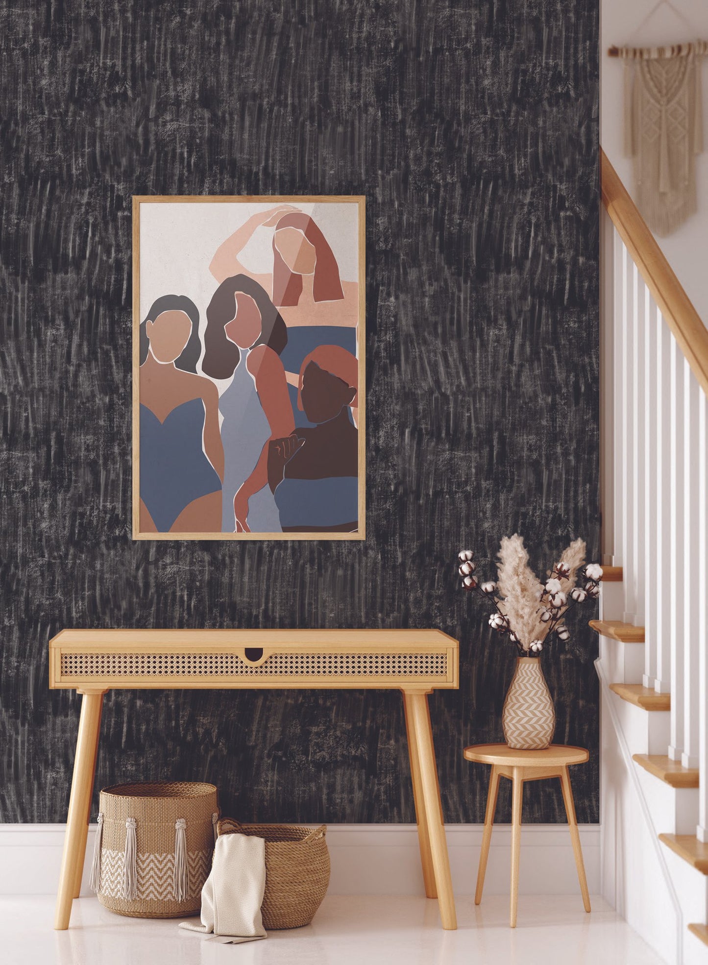 Fusain, Papier peint