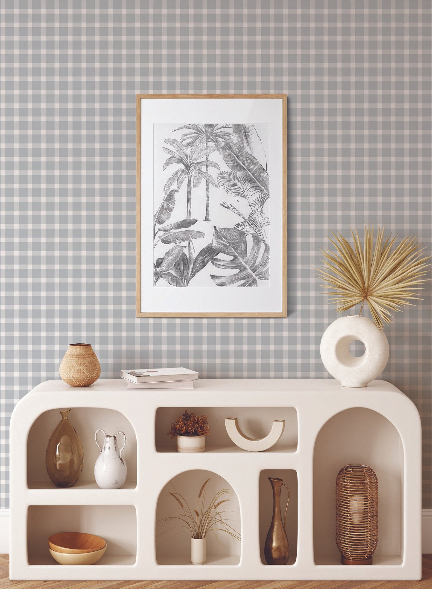 Dorothy is a minimalist wallpaper by Opposite Wall of a soft pastel checkered pattern.