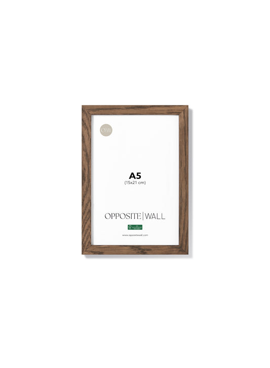 Cadre en chêne foncé, A5 | 15 x 21 cm
