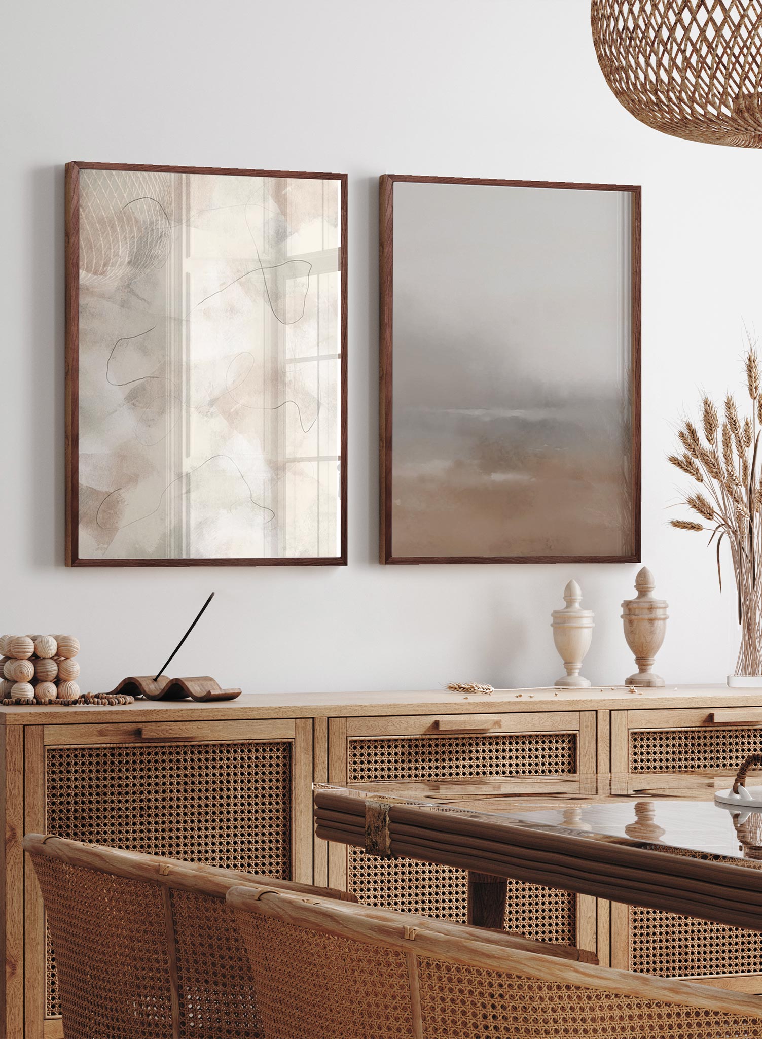 Minimalist Abstract Dining Room Set – Opposite Wall