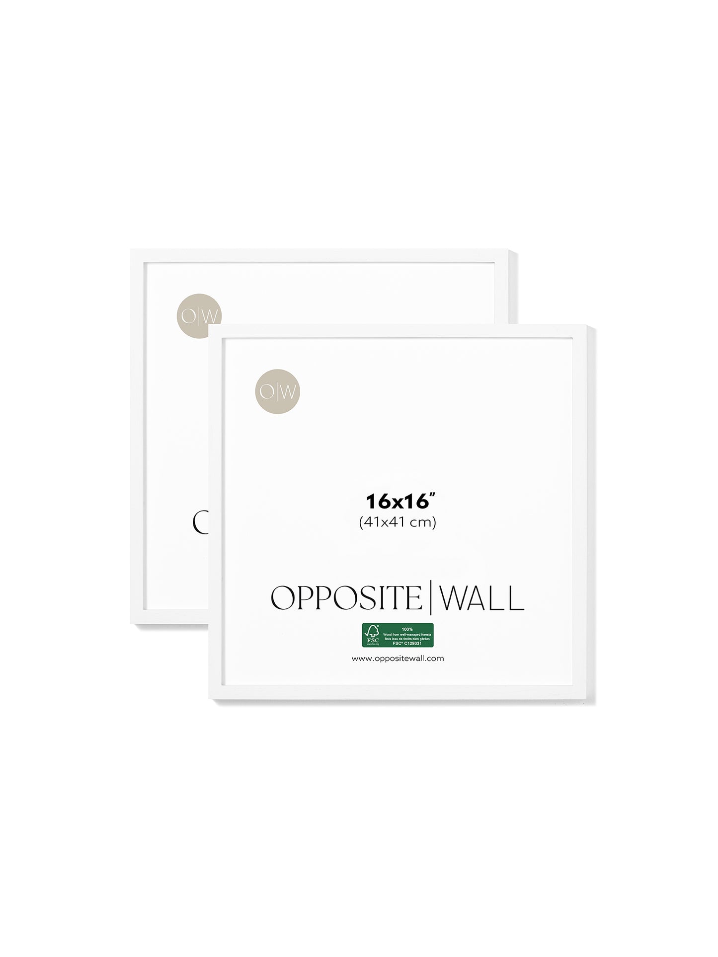 Cadre blanc en chêne (Paquet de 2), 16x16 po | 41x41 cm