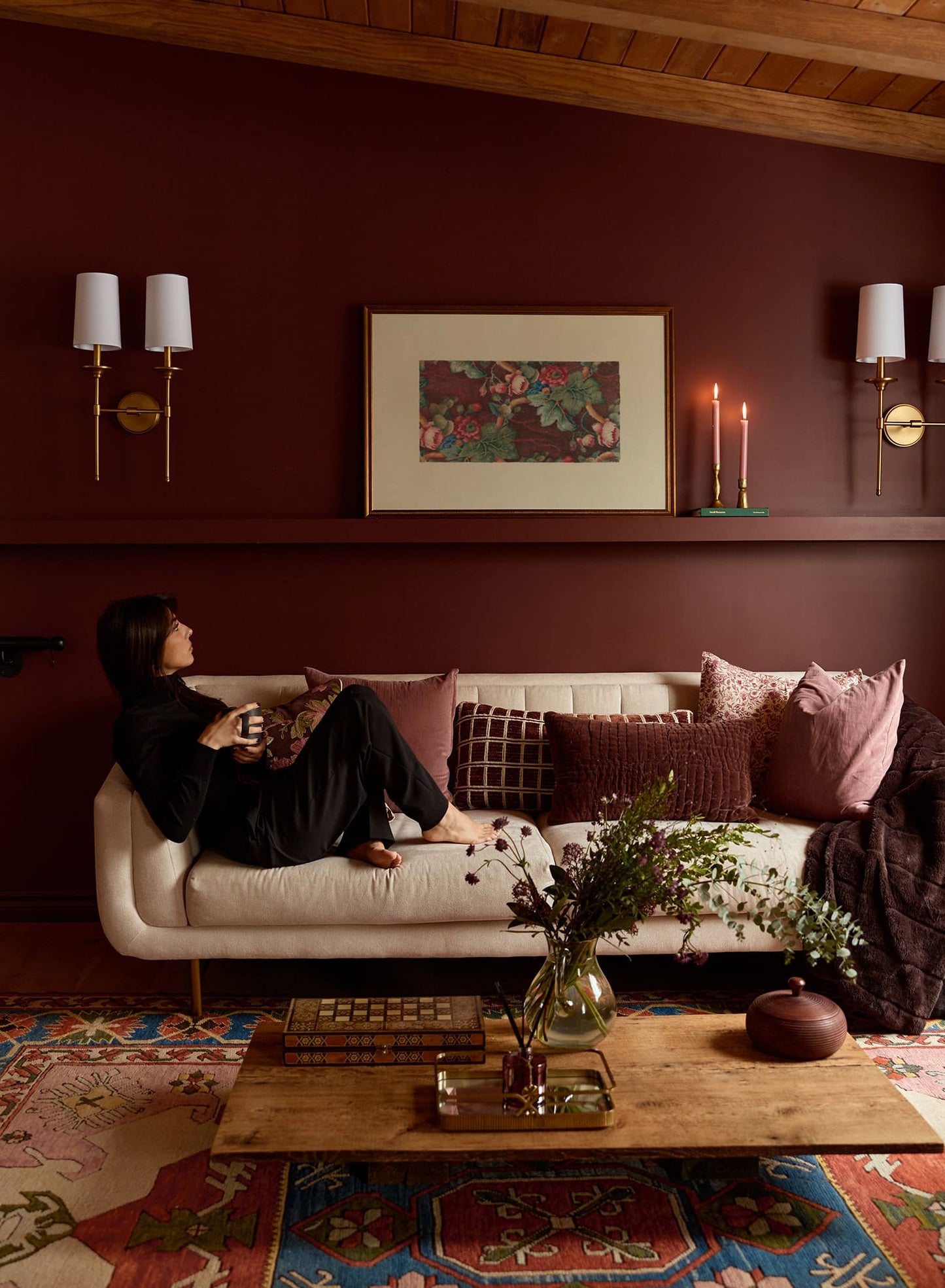 Tapestry in Wine Red, Poster