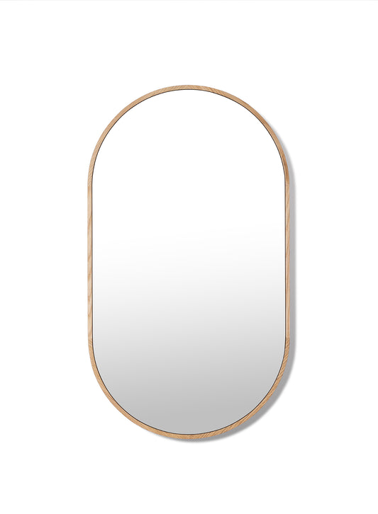 Miroir ovale Luna – Naturel, cadre en chêne, 15x26 po | 38x66 cm