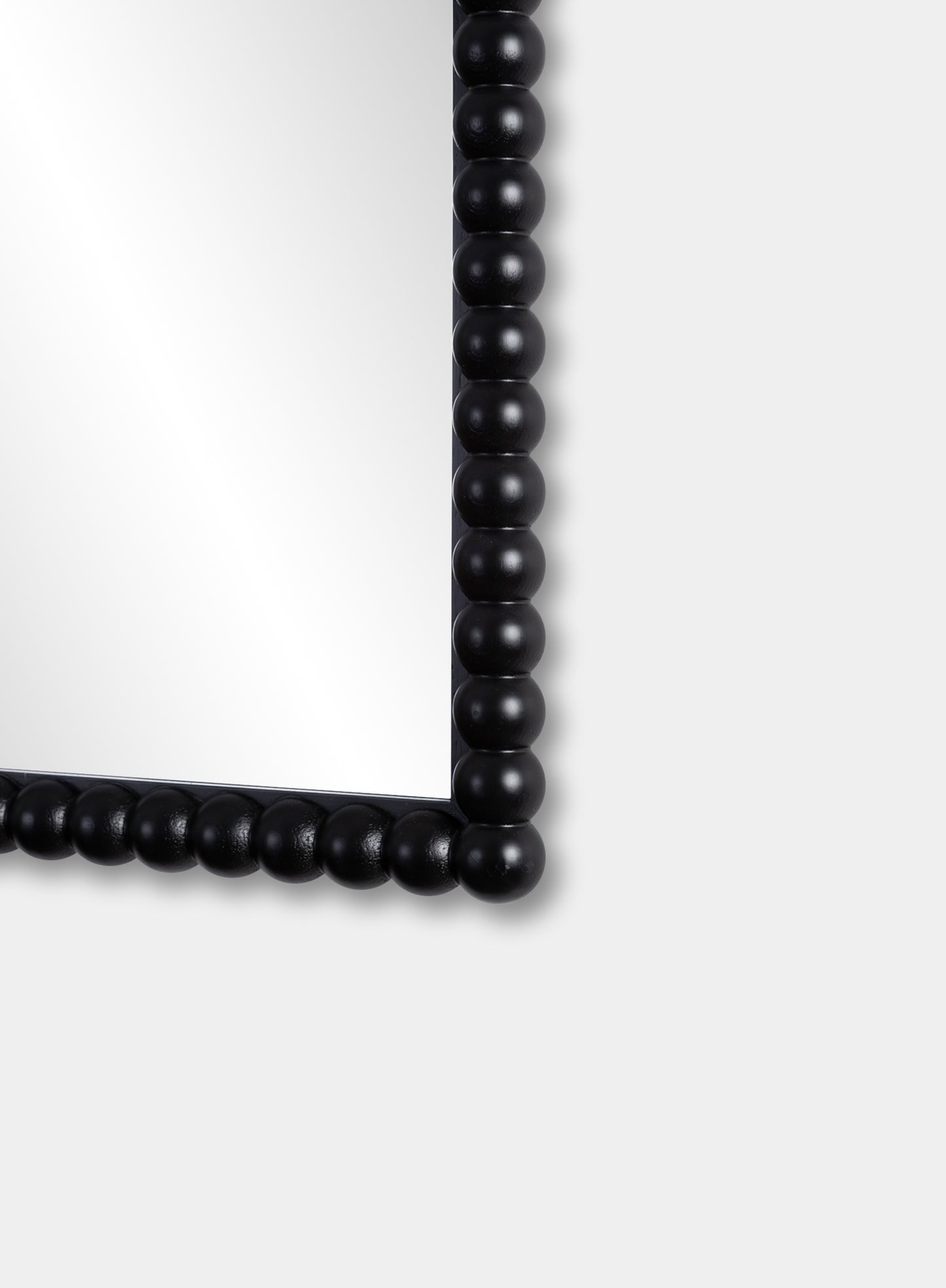 Small Stone Bobbin Mirror – Black, Oak Frame, 20x30 in | 51x76 cm