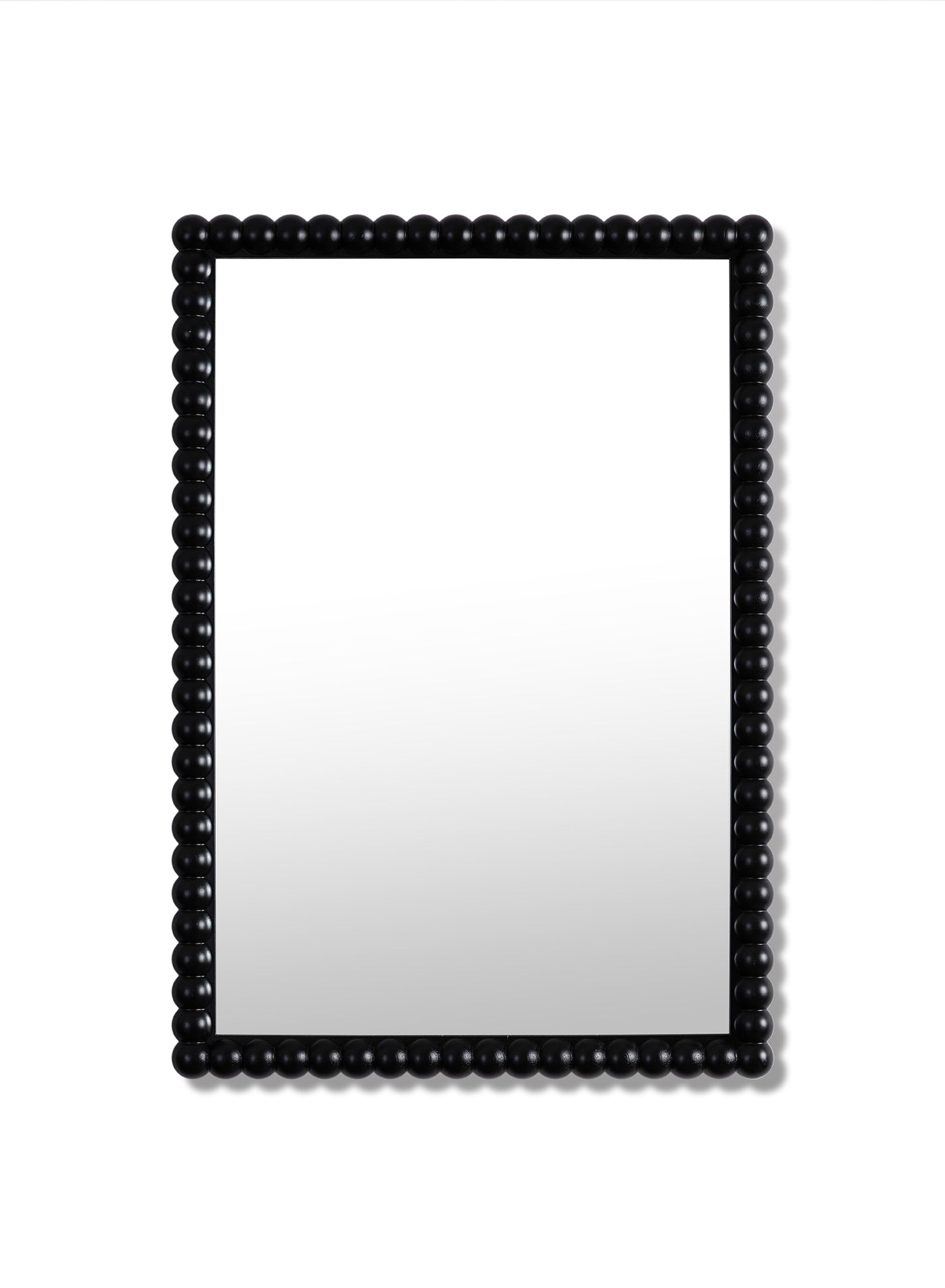 Small Stone Bobbin Mirror – Black, Oak Frame, 20x30 in | 51x76 cm