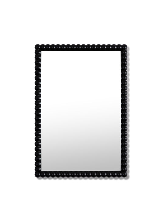 Petit miroir bobine Stone – Noir, cadre en chêne, 20x30 po | 51x76 cm
