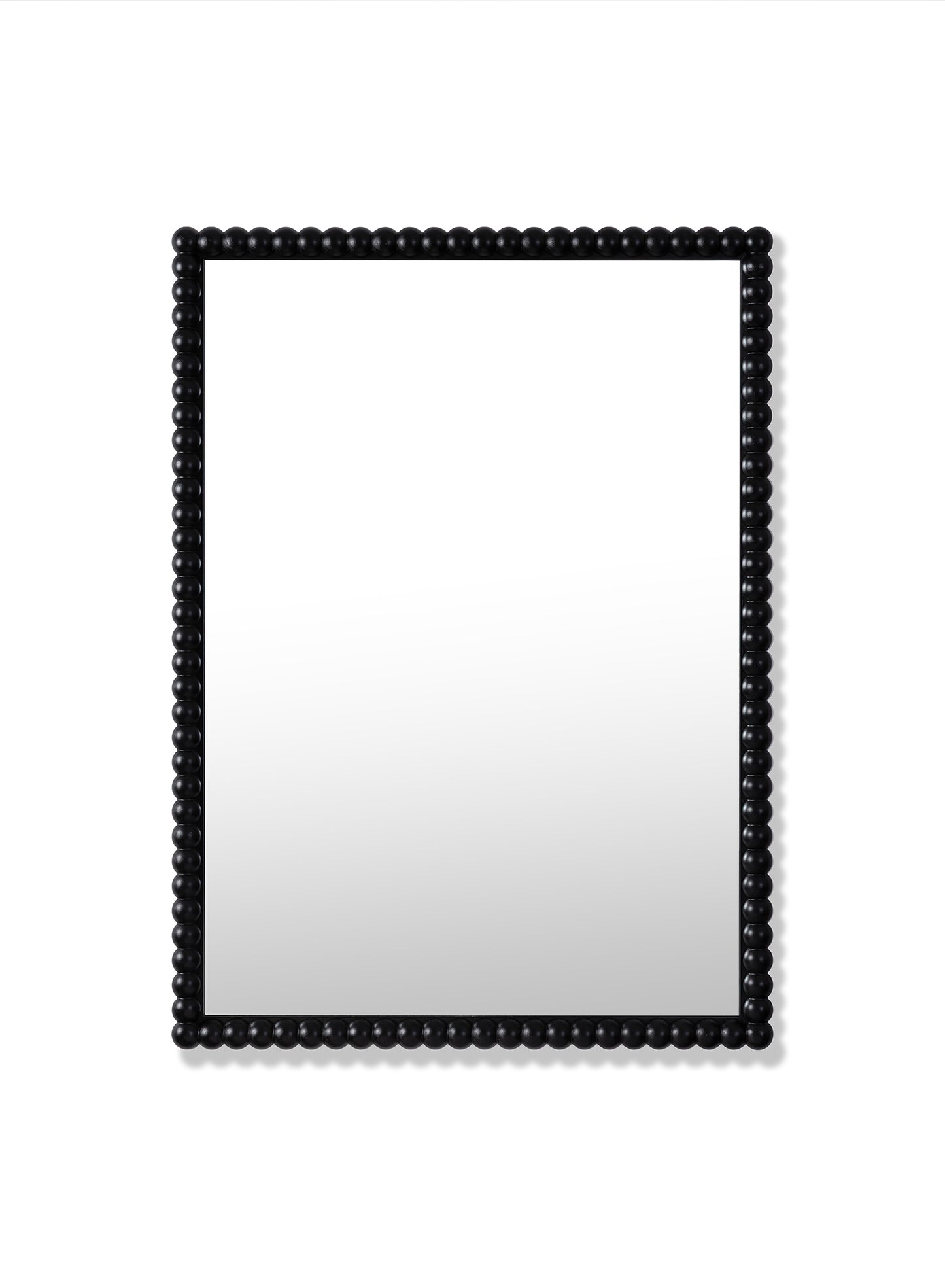 Large Stone Bobbin Mirror – Black, Oak Frame, 28x40 in | 70x100 cm