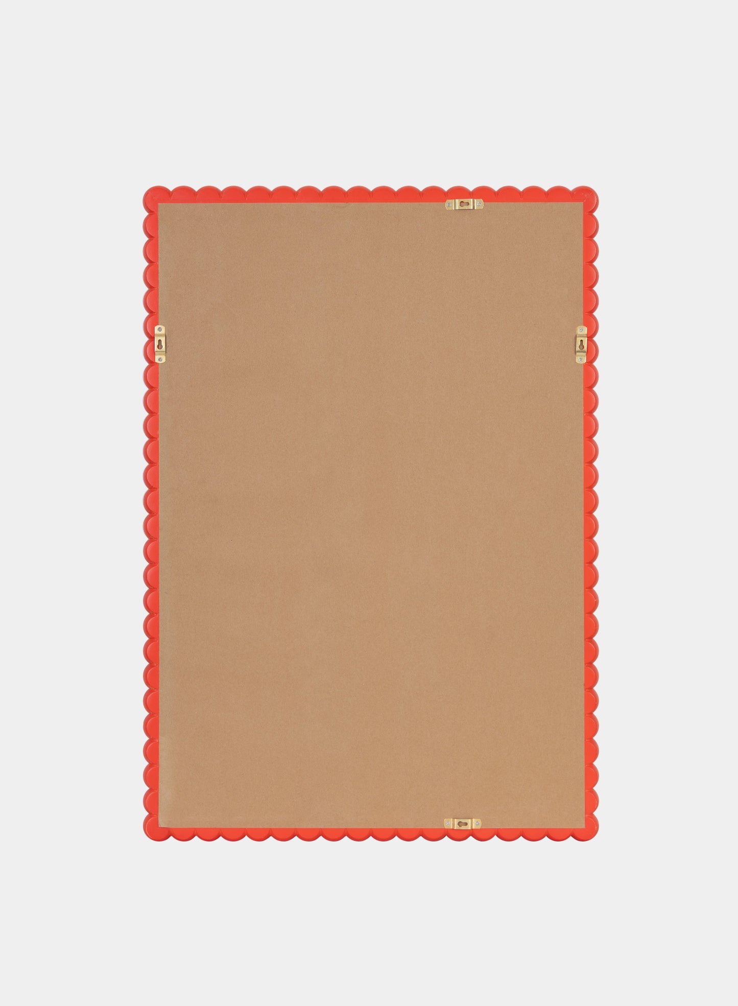 Large Poppy Bobbin Mirror – Red, Oak Frame, 28x40 in | 70x100 cm