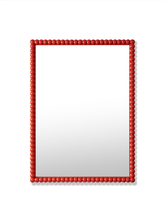 Grand miroir bobine Poppy – Rouge, cadre en chêne, 28x40 po | 70x100 cm