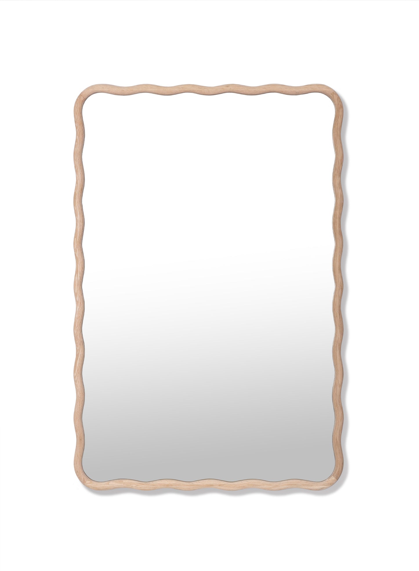 Small Ocean Wavy Mirror – Natural, Oak Frame, 20x30 in | 51x76 cm
