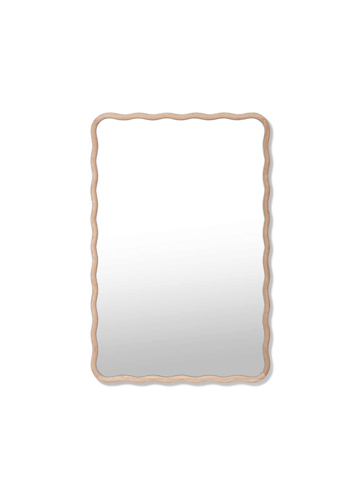 Small Ocean Wavy Mirror – Natural Oak, 20x30 in | Opposite Wall