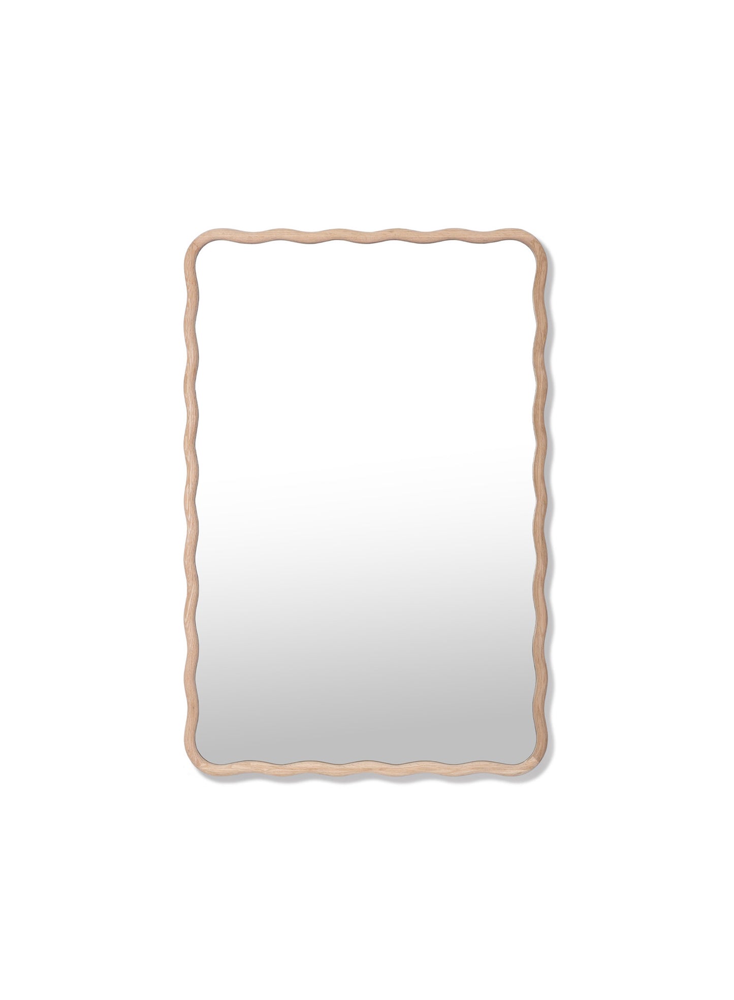 Small Ocean Wavy Mirror – Natural, Oak Frame, 20x30 in | 51x76 cm