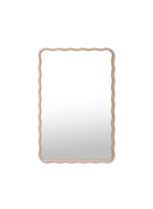 Petit miroir ondulé Ocean – Naturel, cadre en chêne, 20x30 po | 51x76 cm