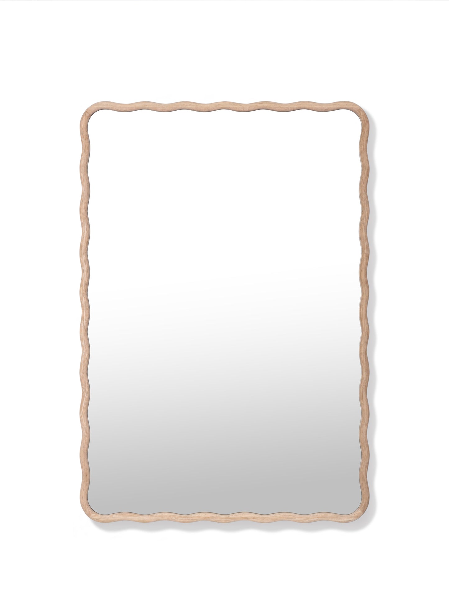 Large Ocean Wavy Mirror – Natural, Oak Frame, 28x40 in | 70x100 cm