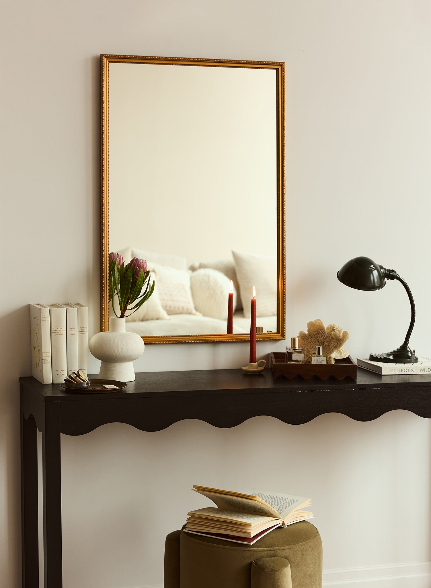 鏡 Vintage Rattern Mirror Elena Vintage Rectangular Mirror – Pine, 24x36 in | Opposite Wall