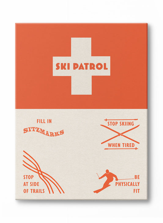 Patrouille de ski, Œuvre sur toile