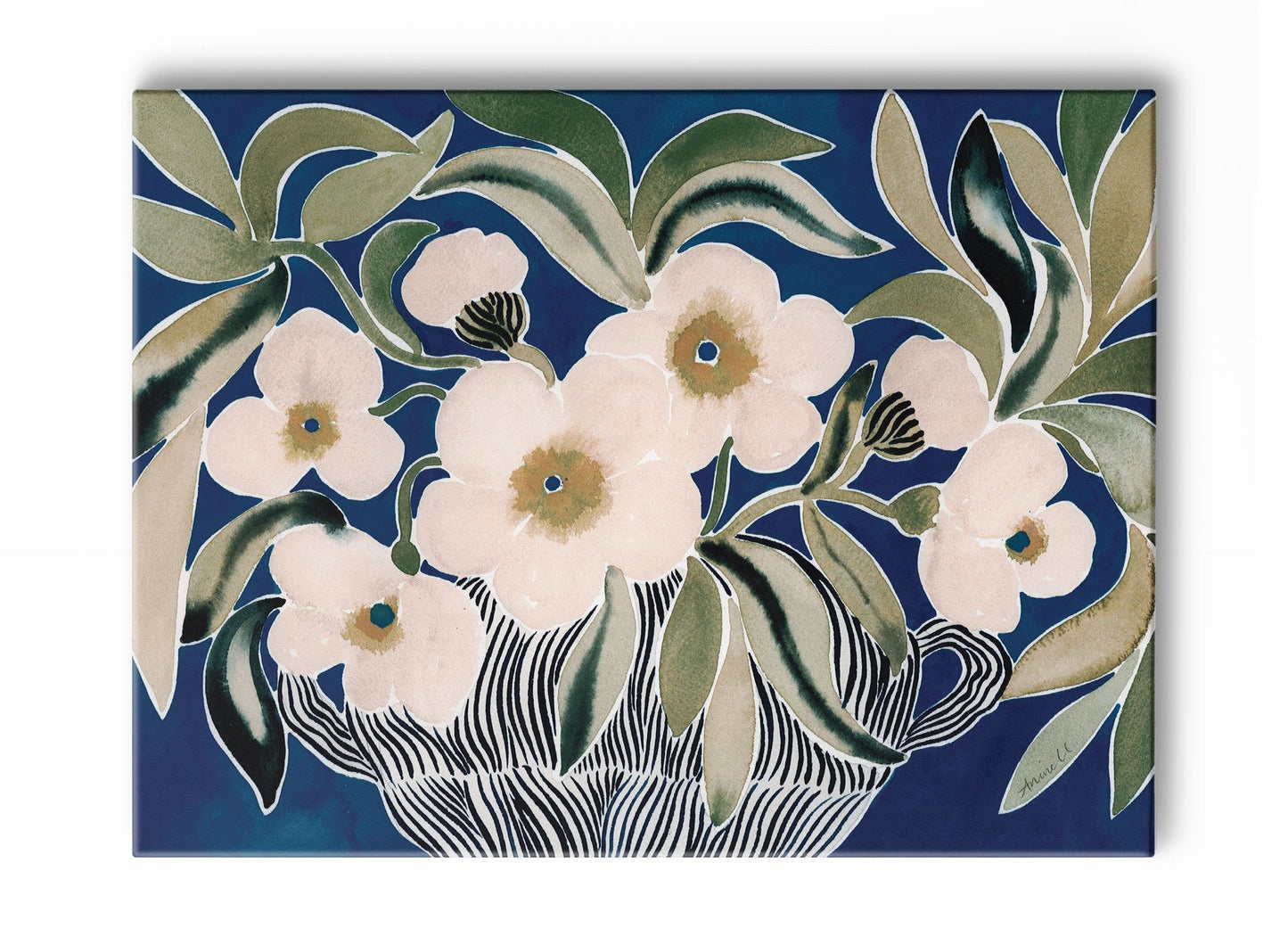 Peonies in Blue, Canvas