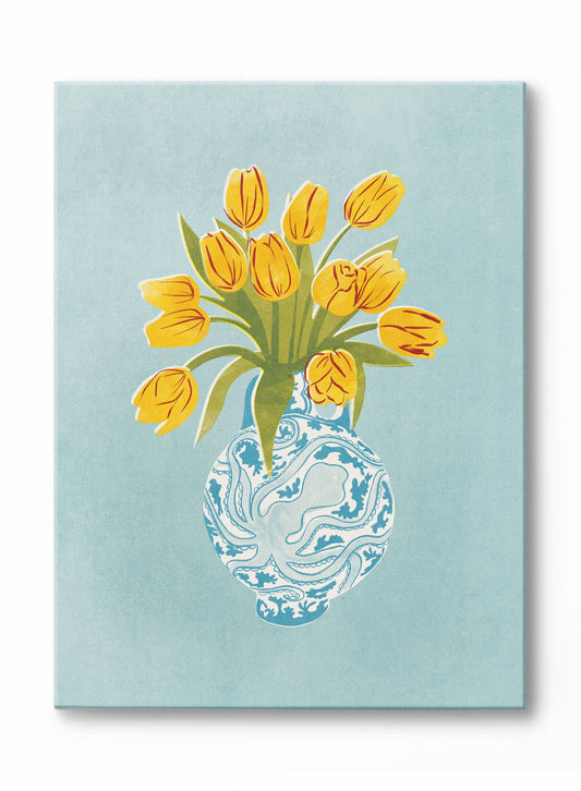 Marée de tulipes, Œuvre sur toile