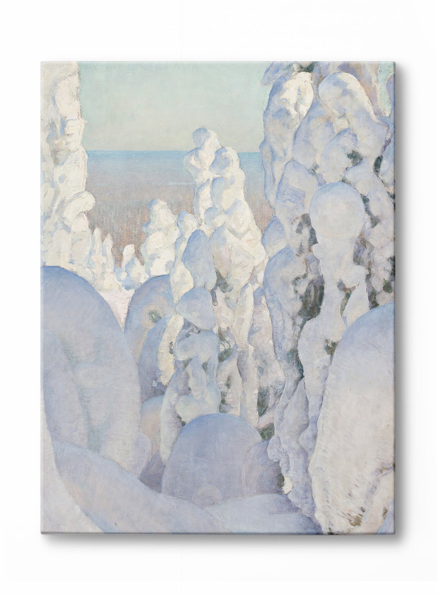 Belle neige fraîche, Œuvre sur toile