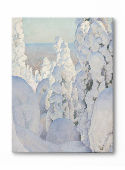 Belle neige fraîche, Œuvre sur toile