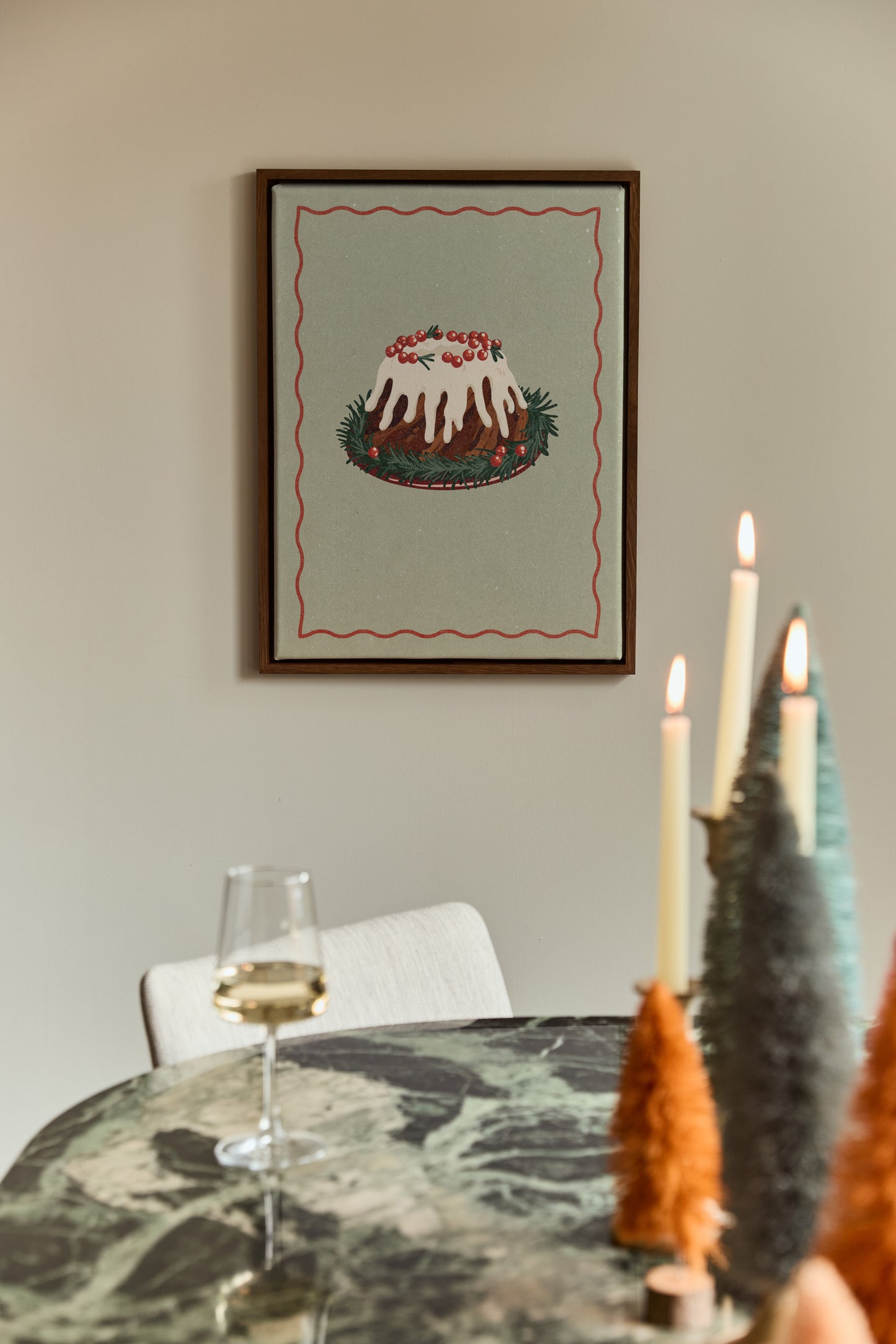 Pouding de Noël, Œuvre sur toile