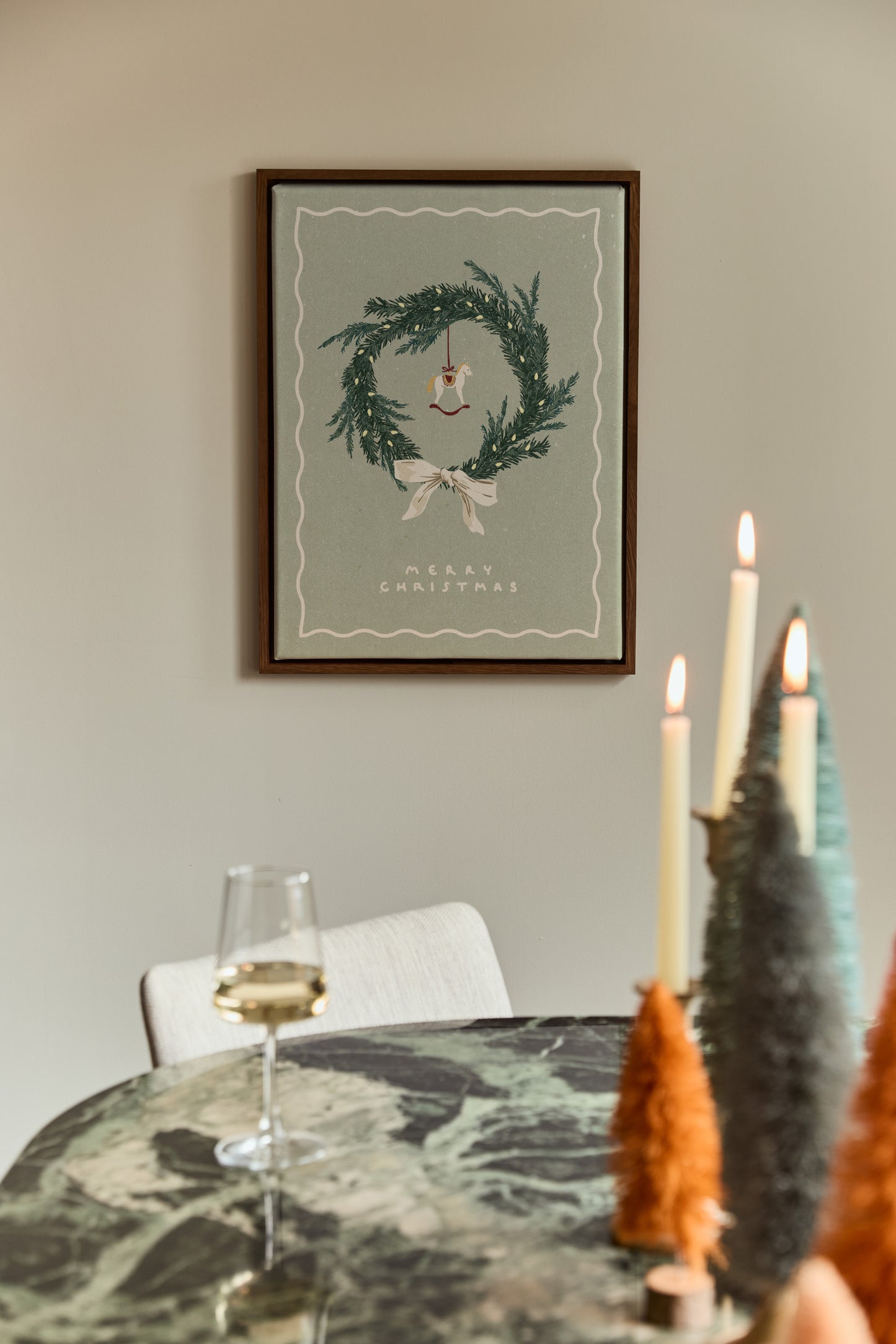 Scandi Winter Wreath, Poster