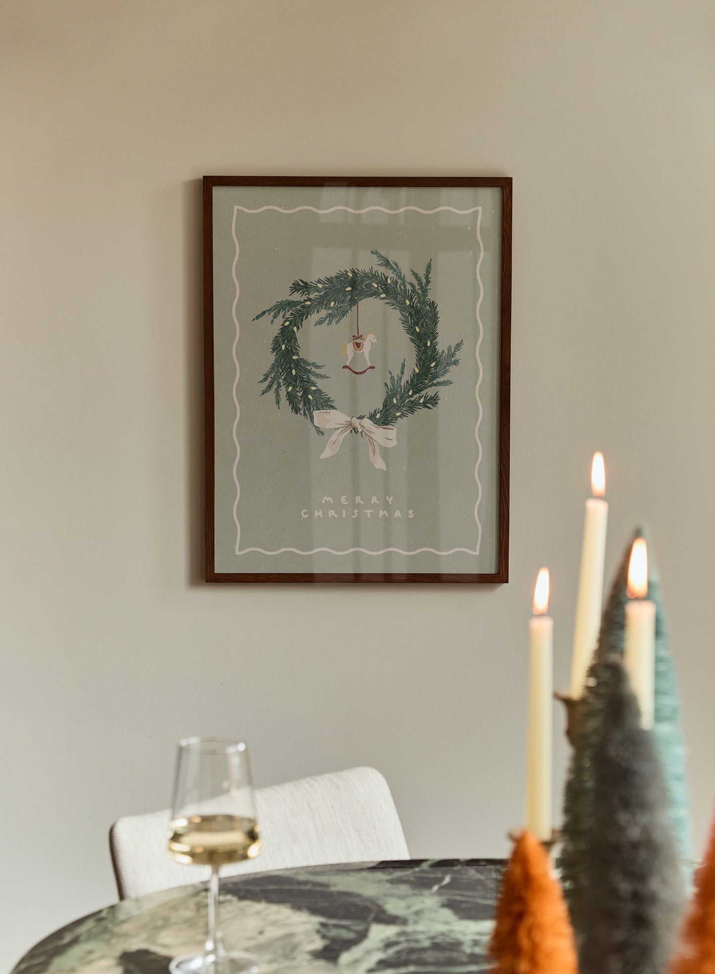 Scandi Winter Wreath, Poster