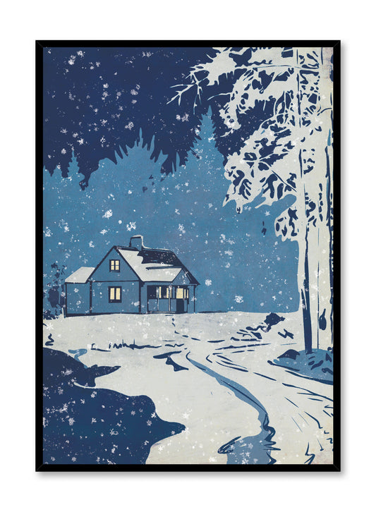 Vue de campagne en hiver, Affiche