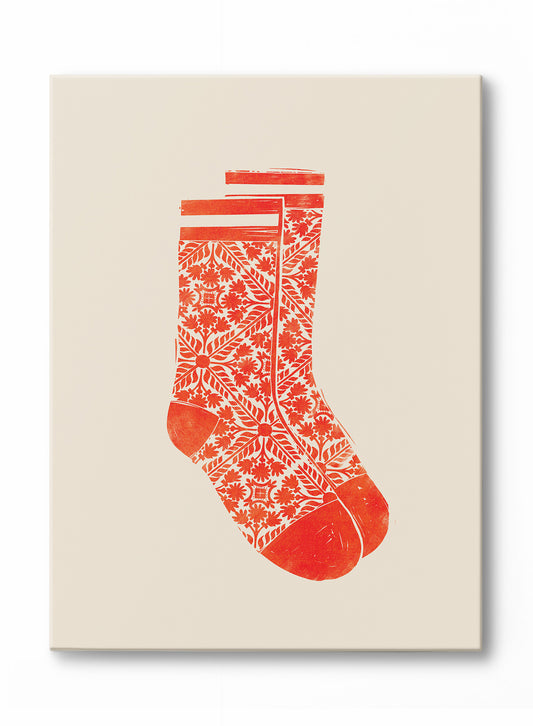 Chaussettes d’hiver scandinave, Œuvre sur toile