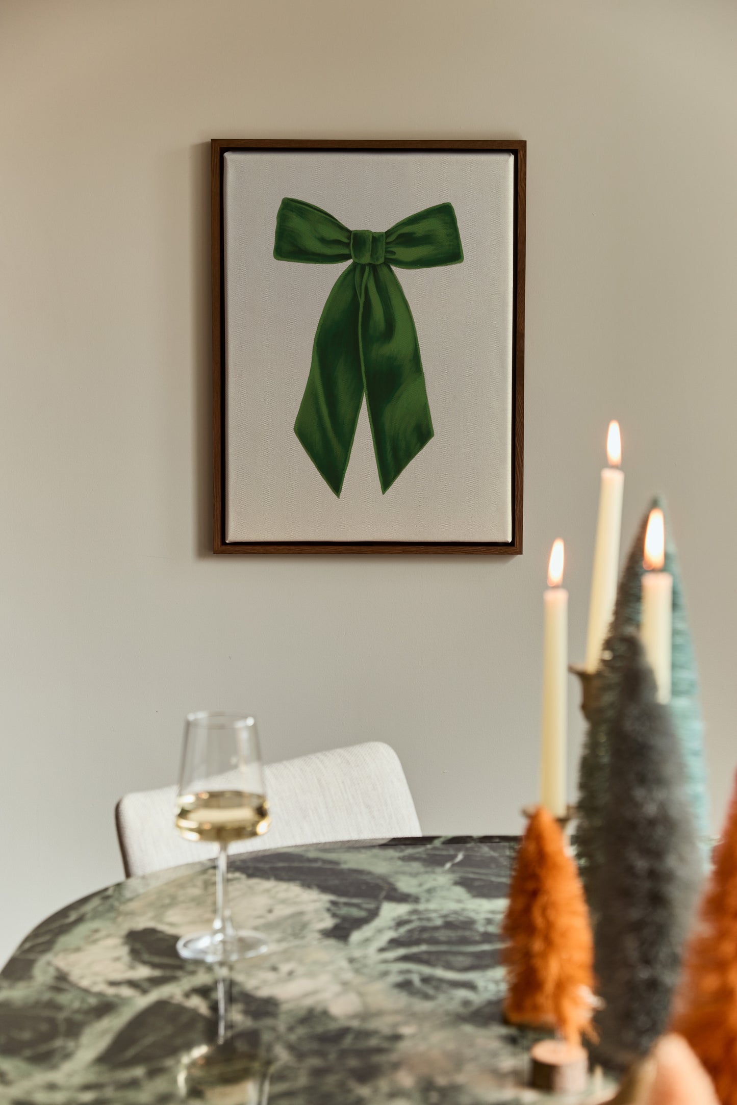 Bien bouclé (vert), Œuvre sur toile